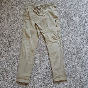Vuori Pants Mens Med Beige Ripstop Climber Joggers Zip Pocket V412